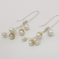 Baya Long Pearl Cluster Earrings